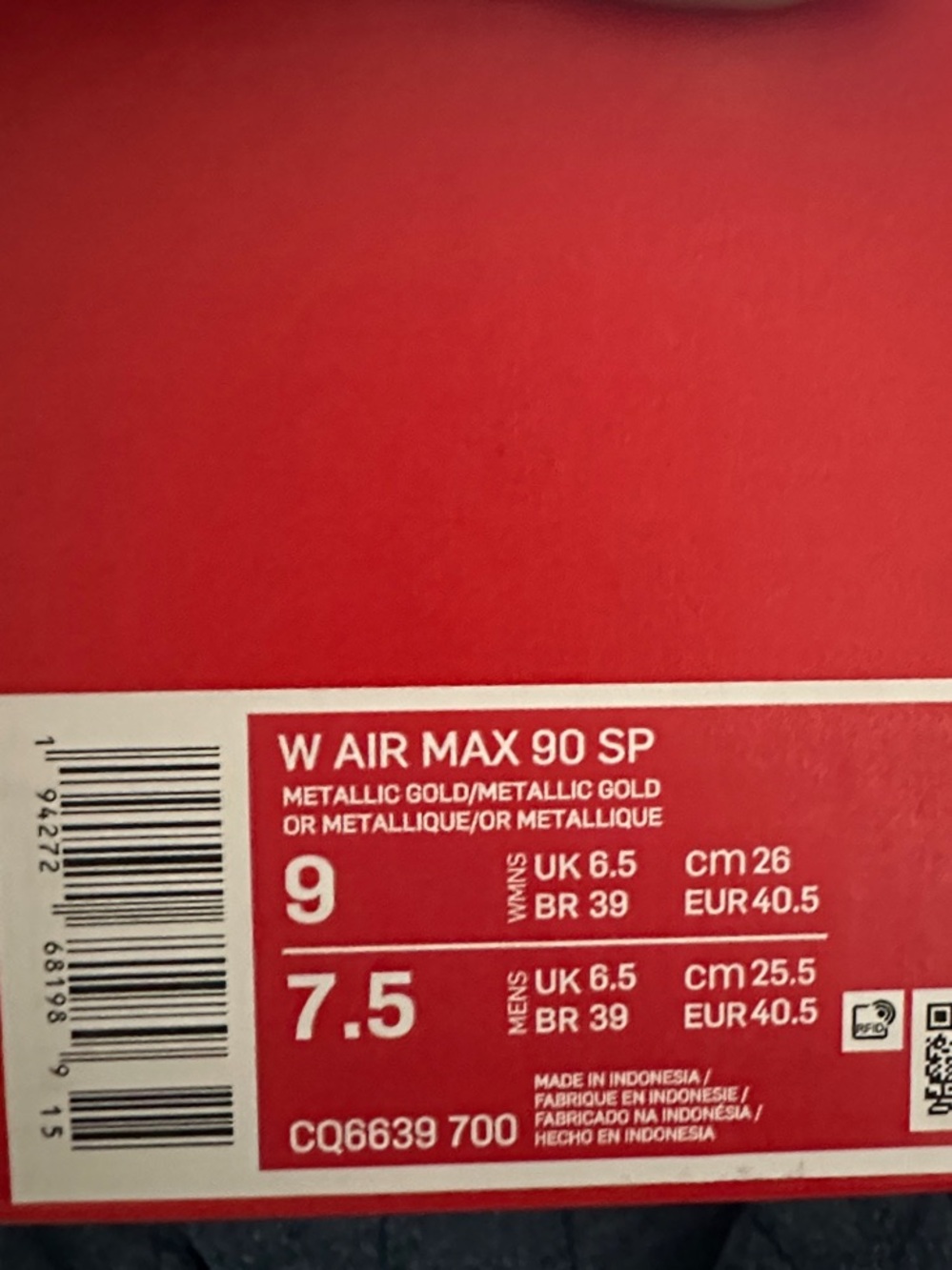 Nike Women's Metallic Gold Air Max Sneakers - Picture 5 of 5